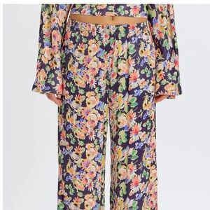 Something Navy Black and Orange Fitted Crop Blouse